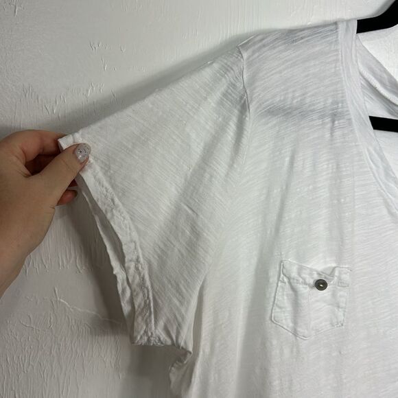 Fresh Produce White Heritage Fem Logo V Neck Cotton Top Size 1X - Picture 3 of 9